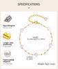 Waterproof Pearl Anklet, Stainless Steel Anklets Beads Link Chain Adjustable, Fashion Jewelry for Women Mom Wife Girlfriend