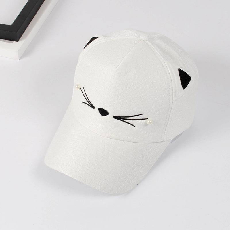 Children's Cartoon Hat Female Summer Versatile Sweet Cute Baseball Cap Personality Big Flower Cat Student Cap