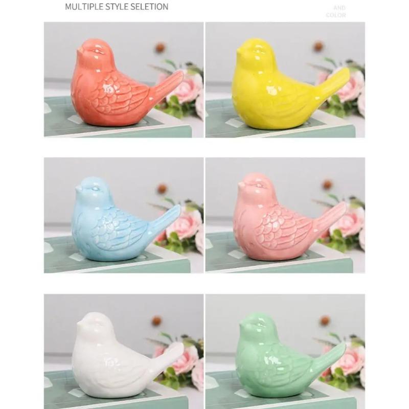 Cute Ceramic Bird Ornaments 6 Colors Decoration Crafts Simulated Bird Simulated Animals Home Decor