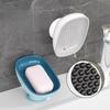 Super Suction Cup Soap Holder With Drain Water For Bathroom Soap Box Dish Kithcen Sponge Holder Soap Container Bathroom Supplies Set