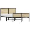 Metal Bed Frame without Mattress Sonoma Oak Finish 120 x 190 cm