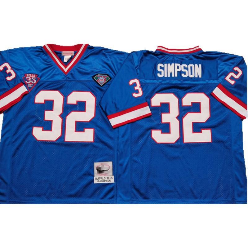 Retro Buffalo Bills Football Jersey Mens Short Sleeve Cotton Blend Sports Tee Vintage Style