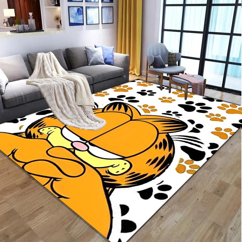 Tapete com Padrão Garfield, Tapete para Interior/Exterior, para Piquenique, Sala de Jogos, Quarto, Escritório, Sala de Estar, Tapete de Decoração para Casa, Presente de Aniversário