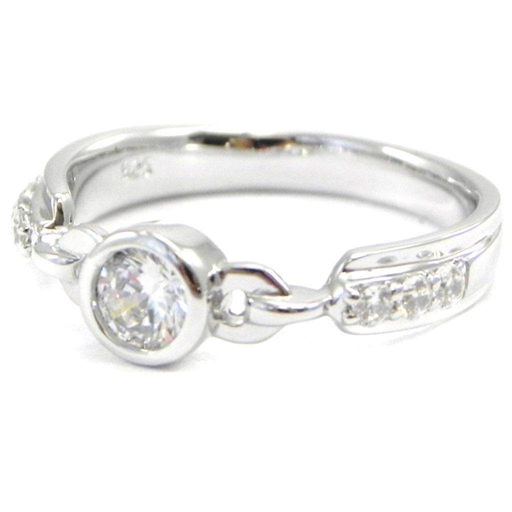 Hvit 'Scarlett' sølvring