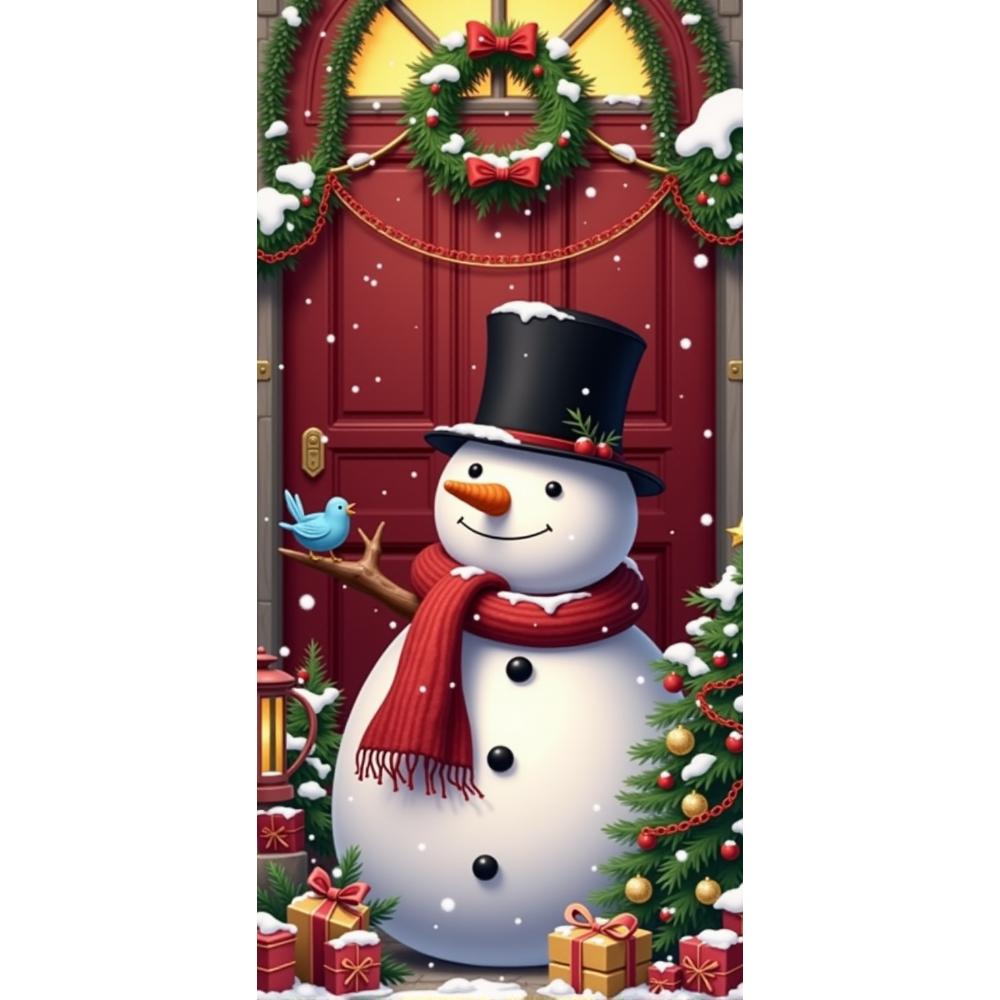 Christmas Door Lining Snowman Door Cover Christmas Outdoor Decorations For Home 2025 Ornaments Xmas Gifts 2026 New Year Decors