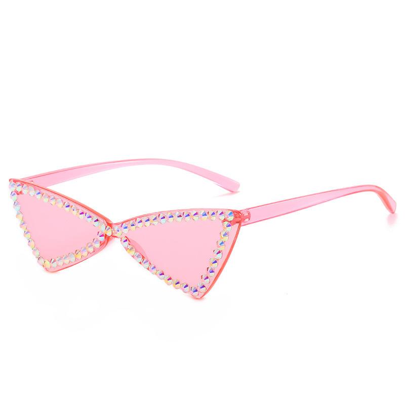 Vintage Cute Cat Eye Diamond Sunglasses Personality Candy Color Women Sun Glasses UV400