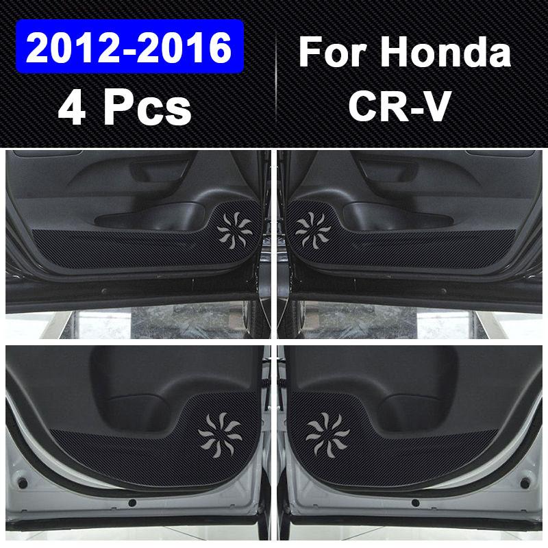 Car Door Anti Kick Pad Protection for Honda CR-V 2012- Carbon Fiber Patterned Leather Anti-Dirty Stickers Accessories