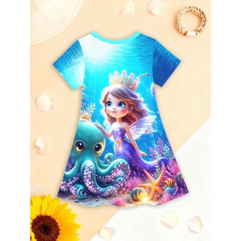 Girls' Dress, Suitable for Parties And Everyday Wear, Sweet Princess Dress, Lightweight Spring And Summer Outfit,
