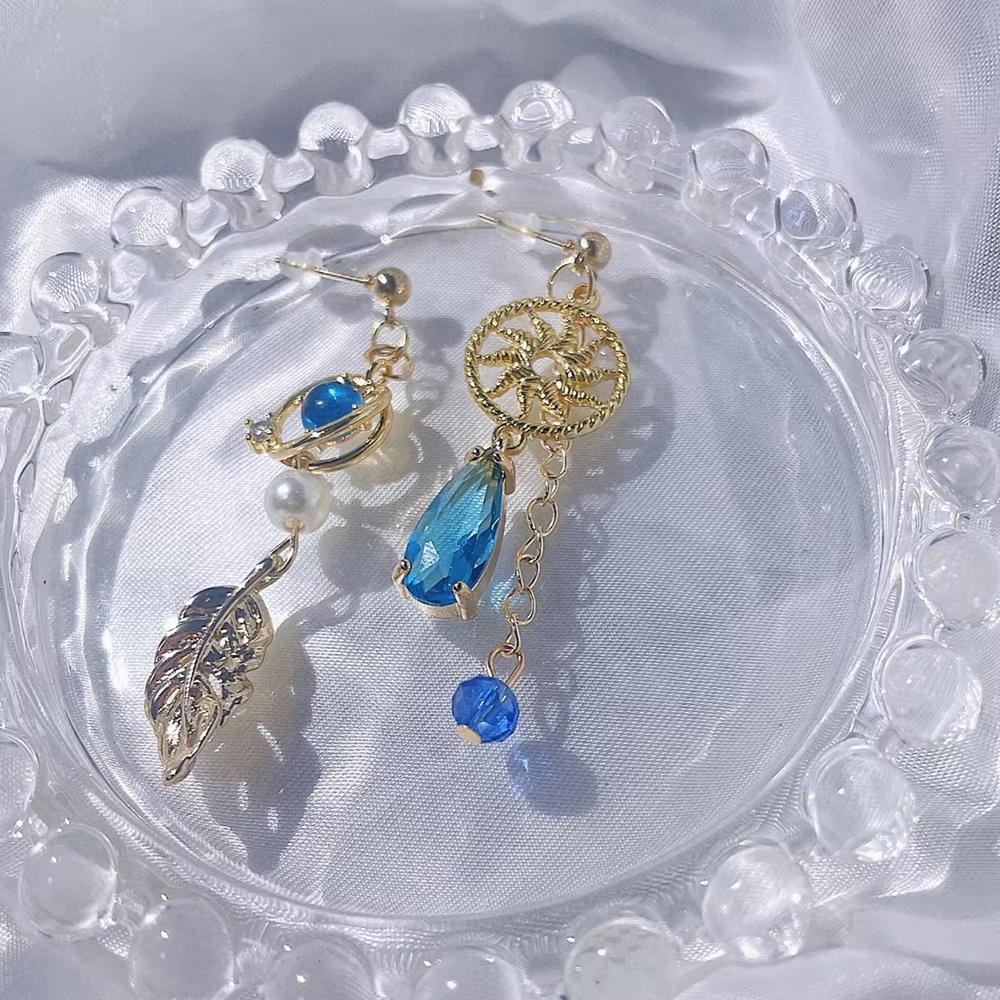 Game Genshin Impact Wanderer Balladeer Cosplay Earring Metal Eardrop Adult Unisex Earstuds