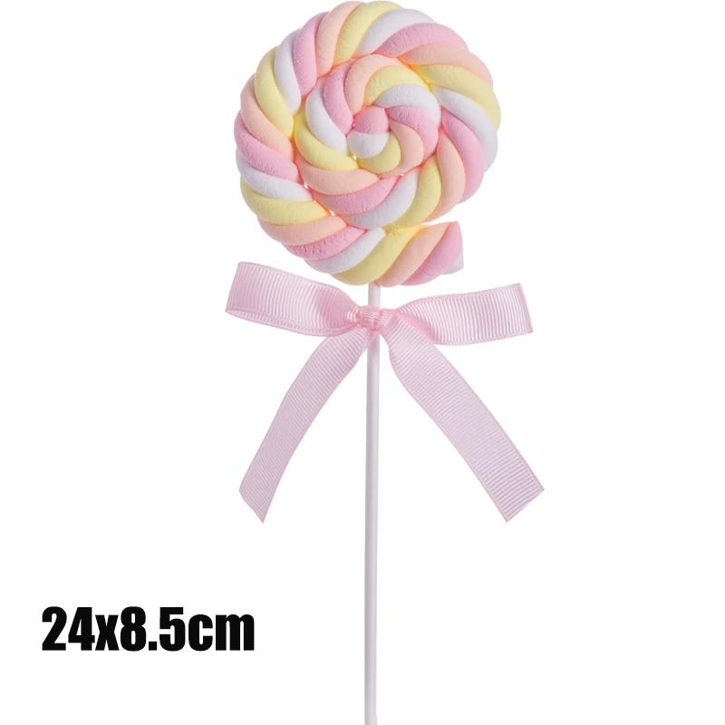 Simulation Cotton Lollipop Fake Candy Model Sweet Shop Window Display Props Children's Photography Ornaments Wedding Scene Decor