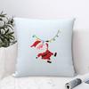 Christmas Santa And Deer Pillow Case Plush Fabric Soft Double Sided Print Sofa Cushion Cover Throw Pillow Covers