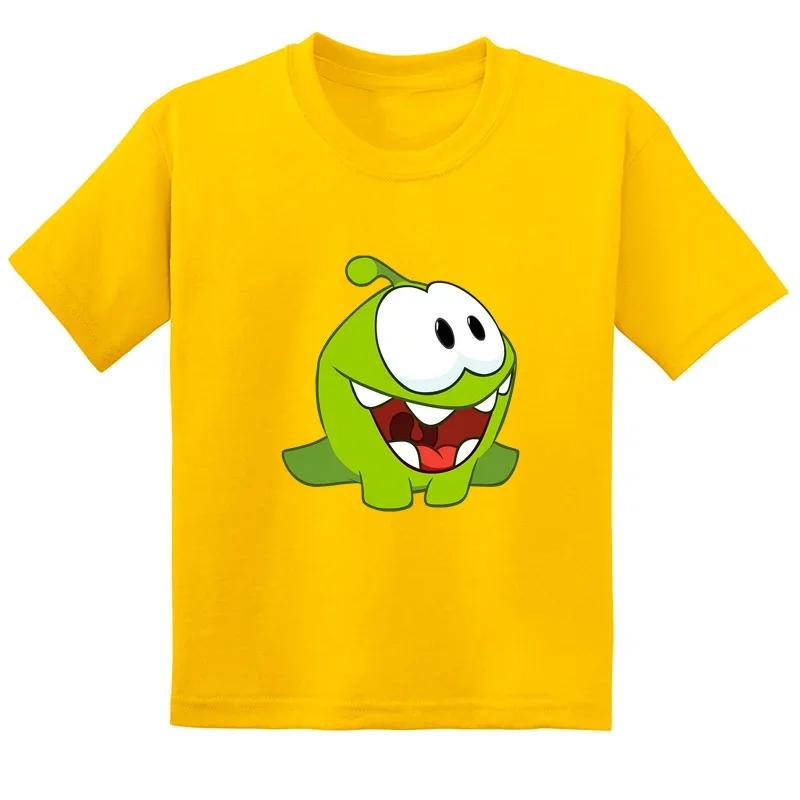 Cut the Rope Om Nom Frog Kids T-Shirt Funny Cartoon Summer Short Sleeve Baby Boys Girls Cute Clothes for Children