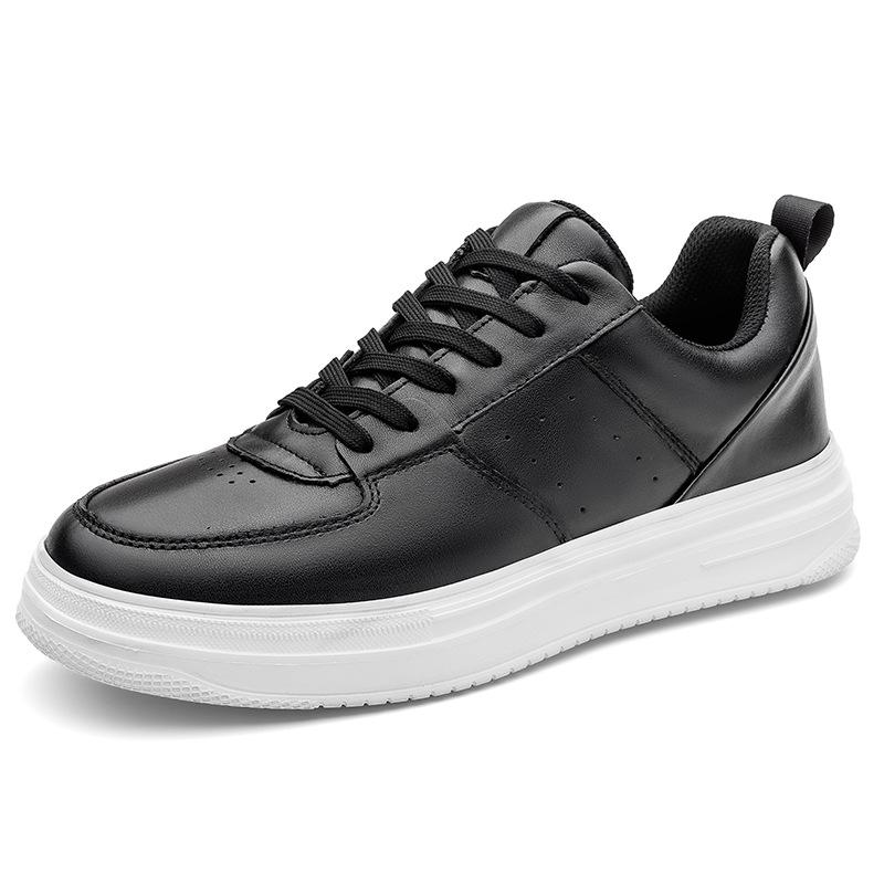 Men s 2025 Cross-Border White High-Top Sneakers: New Spring Low-Top Platform with Thick Sole and Cowhide 39