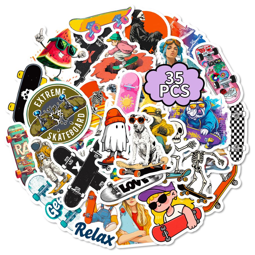 56 Autocolante Graffiti Desene Animate Skateboard Frumoase Decorațiuni Personalitate Telefon Mobil Mașină Autocolante Impermeabile