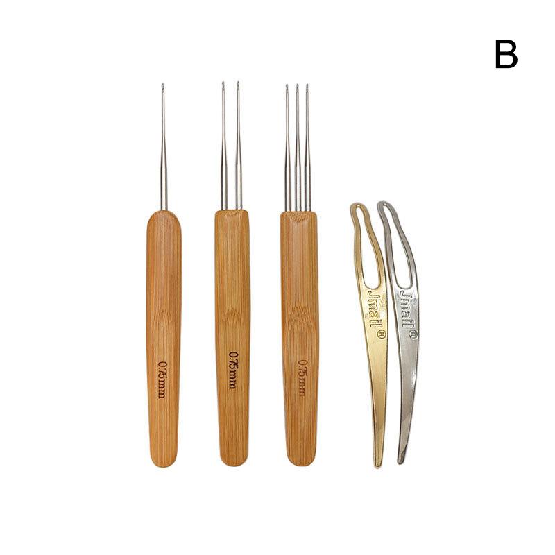 5/7/8/9 Pcs Bent Latch Hook Set Crochet Needle Dreadlocks Tool Knitting Crochet Hooks Hair Extensions Tool For Braiding