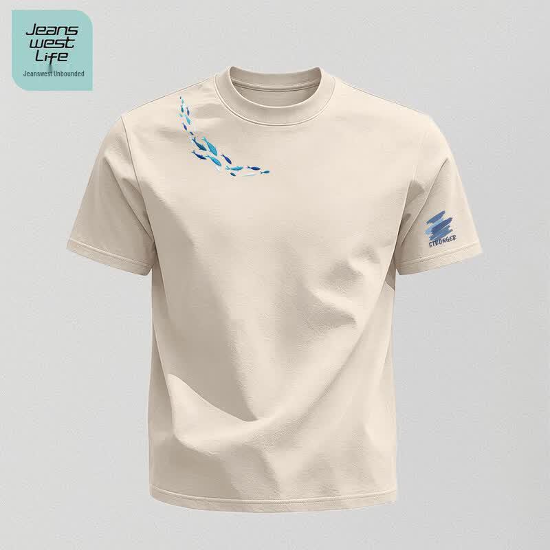 JEANSWEST LIFE Men s Pure Cotton Printed Short-Sleeve T-Shirt 3XL