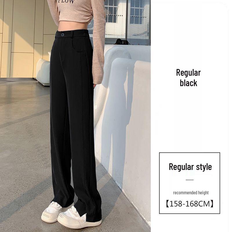 

Women s High-Waisted Slim Fit Wide-Leg Pants with Slits - Spring/Summer 2024 Collection 3XL (150-165 jin)