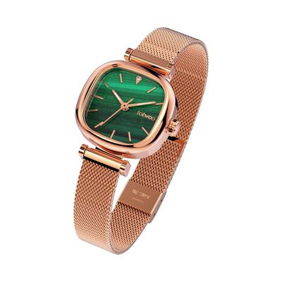 TOTWOO Diamond Stainless Elegant Perfect Gift for Women Gold X Ladies' Watch, Steel, Design, (Rose Green)