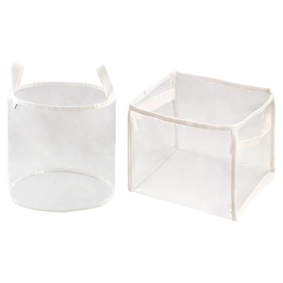Foldable Waterproof Storage Container Clear PVC Materials For Home Organization Clothes Toy Easy Carry Handle