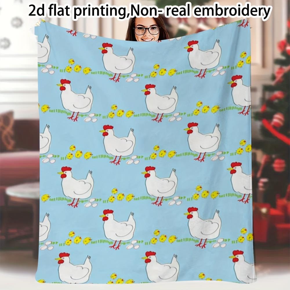 

Egg and Chicken Pattern Blanket for Sofa Bed Travel Camping Living Room Office Conditioning Blanket for All Seasons Gifts 75x90cm