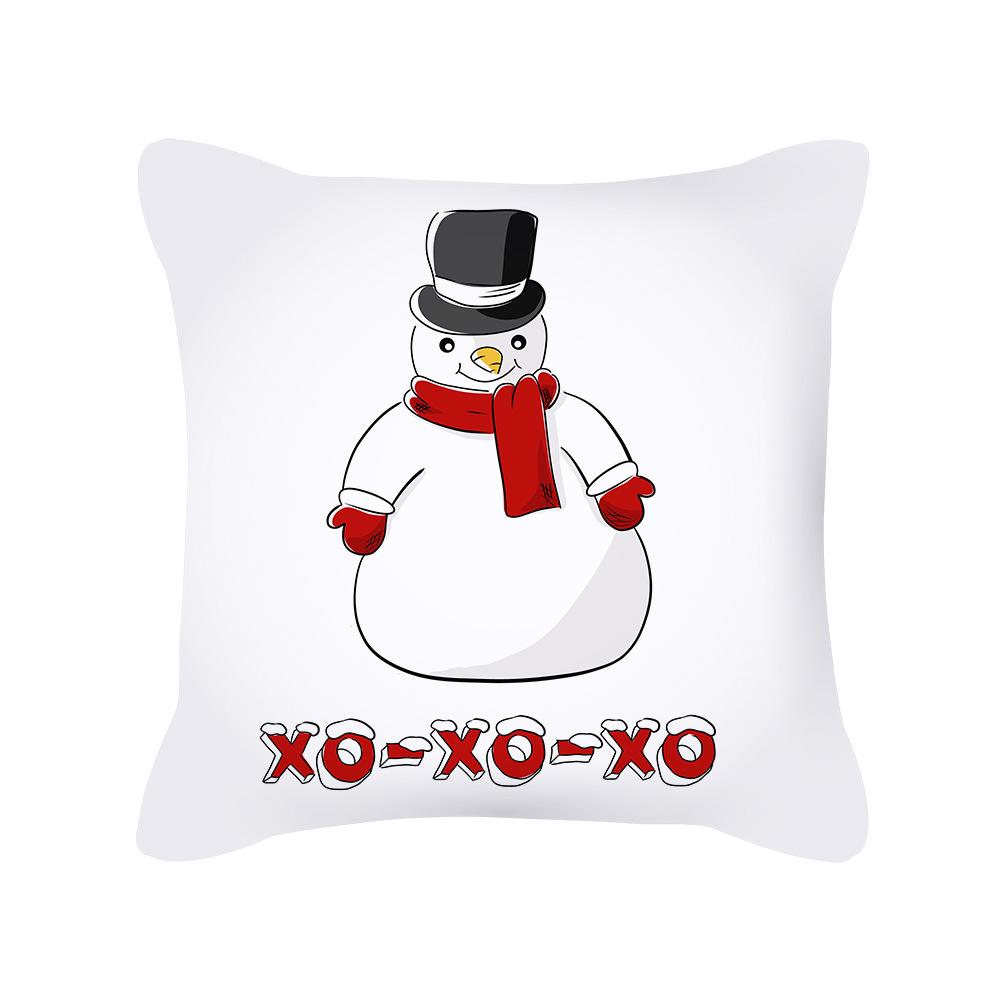 Nordic Style Christmas Pillow Cover Peach Skin Cartoon Santa Claus Office Sofa Cushion Cover Home