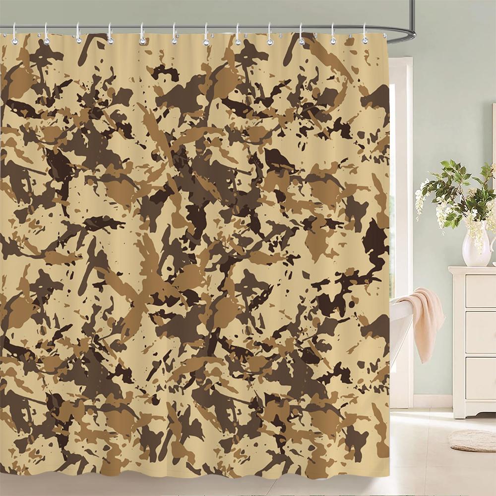 Green camouflage pattern Shower Curtains Waterproof Fabric Floral Bath Curtains For Bathroom Bathtub Curtain With Hooks
