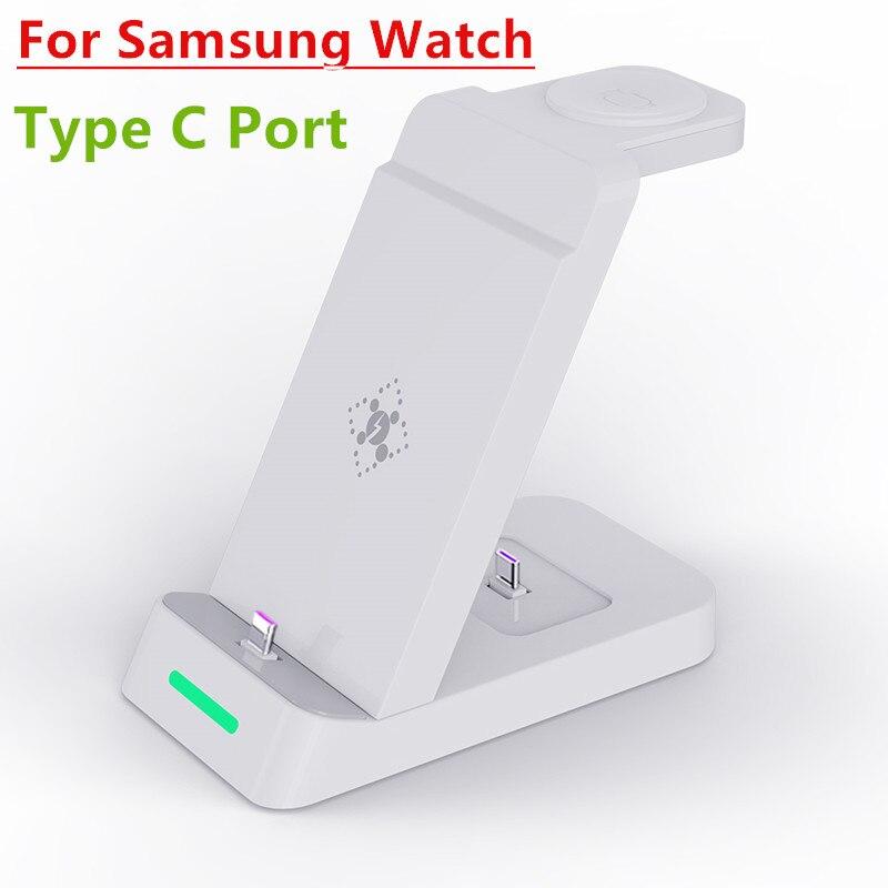 3 In 1 Wireless Charger Stand For iPhone 14 13 12 11 X Samsung S22 S21 Fast Charging Station Dock For Galaxy/ Watch AirPods