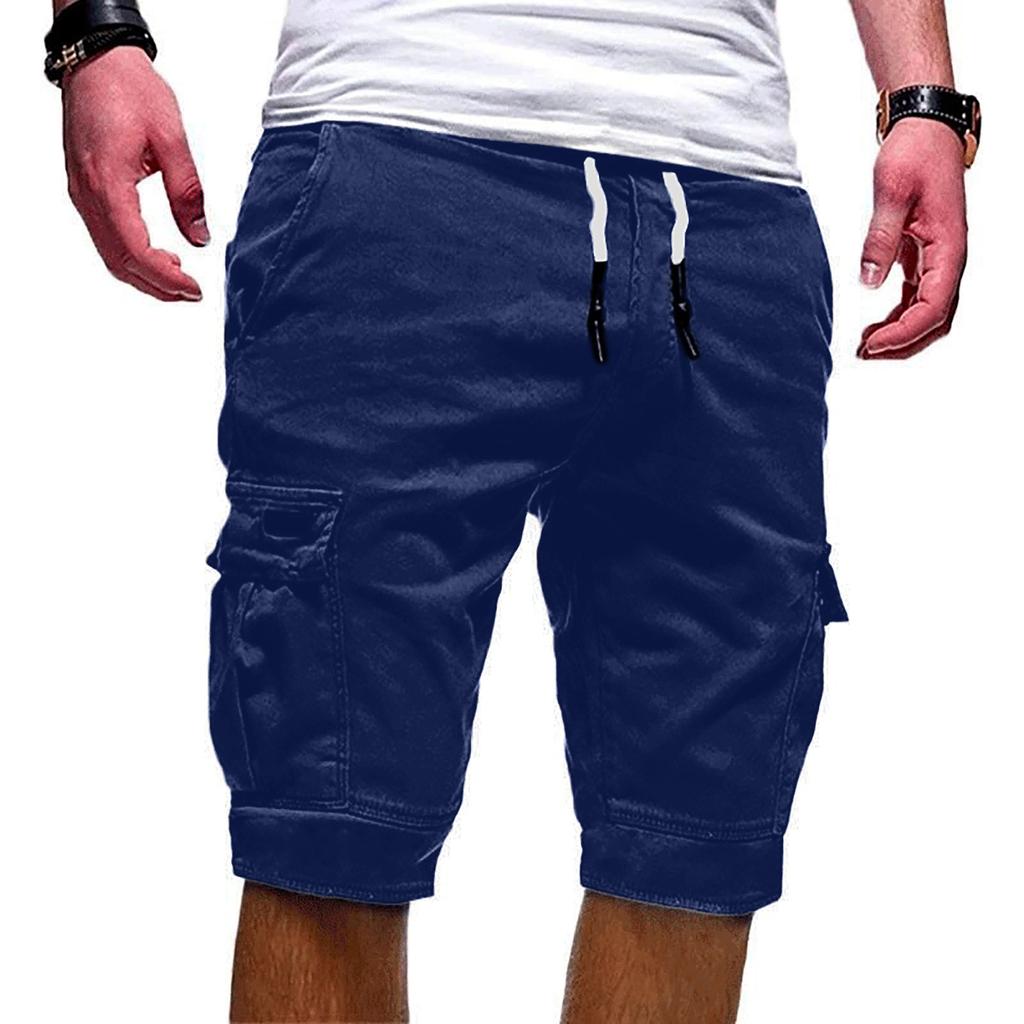 Men's Summer Casual Outdoors Casual Patchwork Pockets Overalls Sport Tooling Shorts Pants
