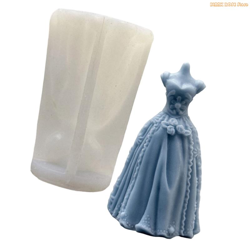 K1AE Wedding Dress Mold Silicone Molds Resin Casting Molds for Candle Making