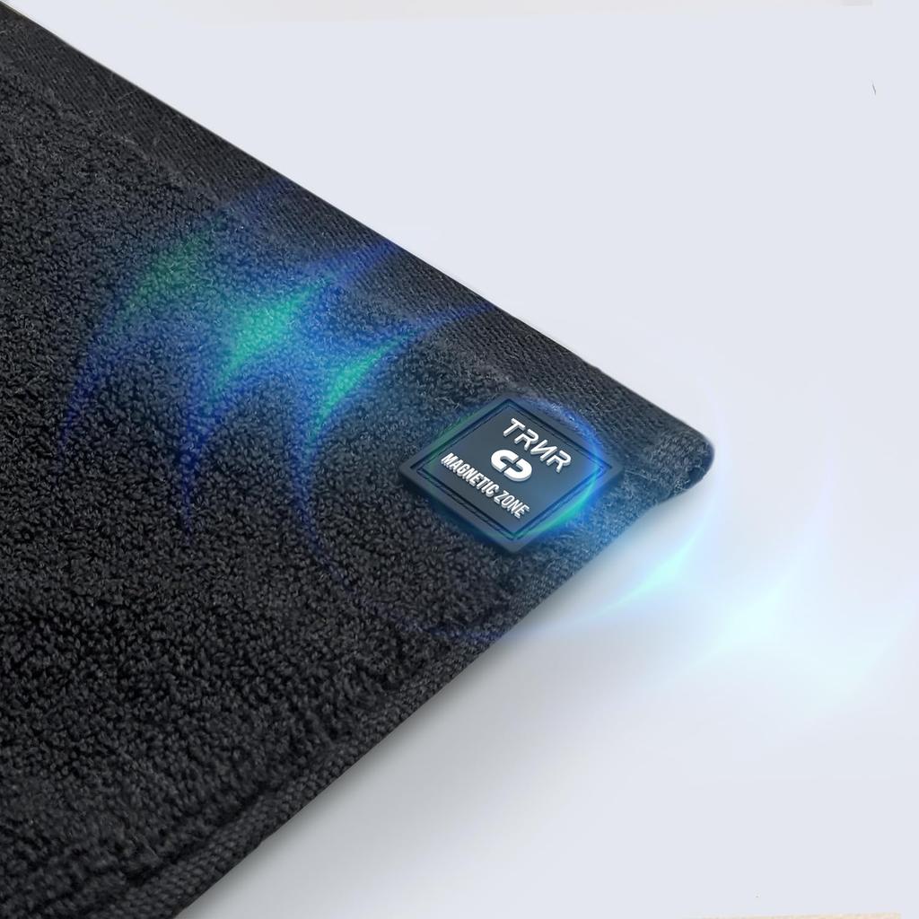 [TRNR] Trainer Sports Towel, Face Towel, Gym Towel, Cotton, Absorbent, Quick-Drying, Perfect for Club Activities, Sweat Wiping, Black, Large