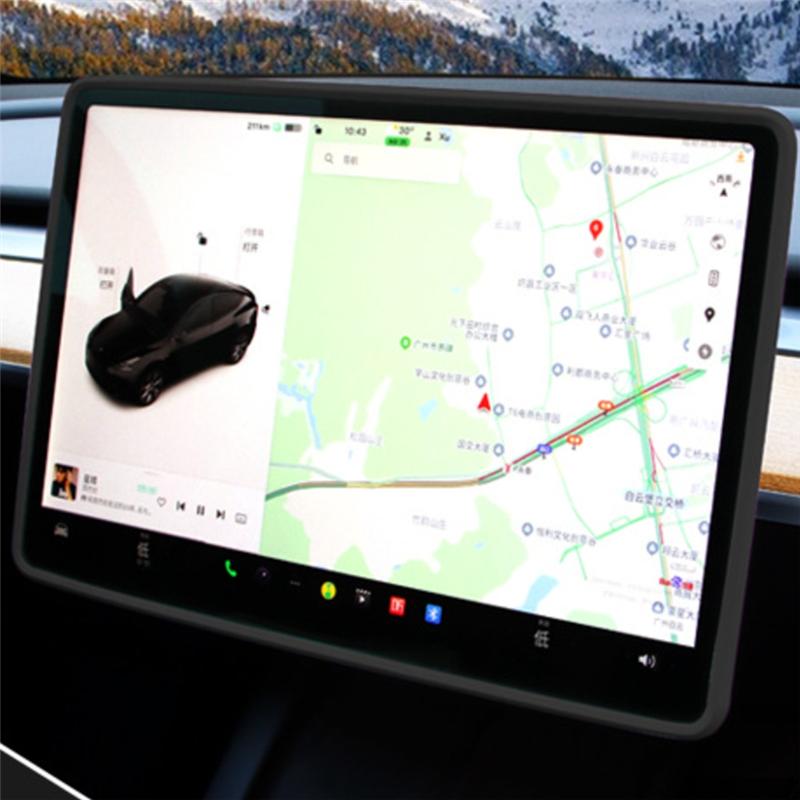 A03E-For Tesla Model 3 Highland 2024 Navigation Screen Protector, Screen Frame Display Protective Film Center Control Cover