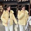 Womens Loose Short Hooded Cotton Coat 2026 Fall Winter Solid Color Casual Jacket With Pockets