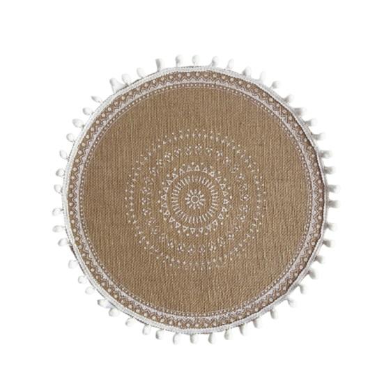 Ronde Jute Placemats voor Tafel, Geweven Jute Onderzetters, Rustieke Natuurlijke Vezel Matten voor Borden Kopjes, Boerderij Keuken Eetkamer Decor