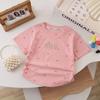 Girls' Short Sleeved Summer T-shirt Baby Casual Shirt, Fashionable Children's Clothing