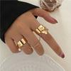 Mote Sølvfarge Diamant Butterfly Chain Ring For Kvinner Menn Rosa Hjerte Nøkkellås Dusk Finger Ringer Sett Trendy Smykker Gave