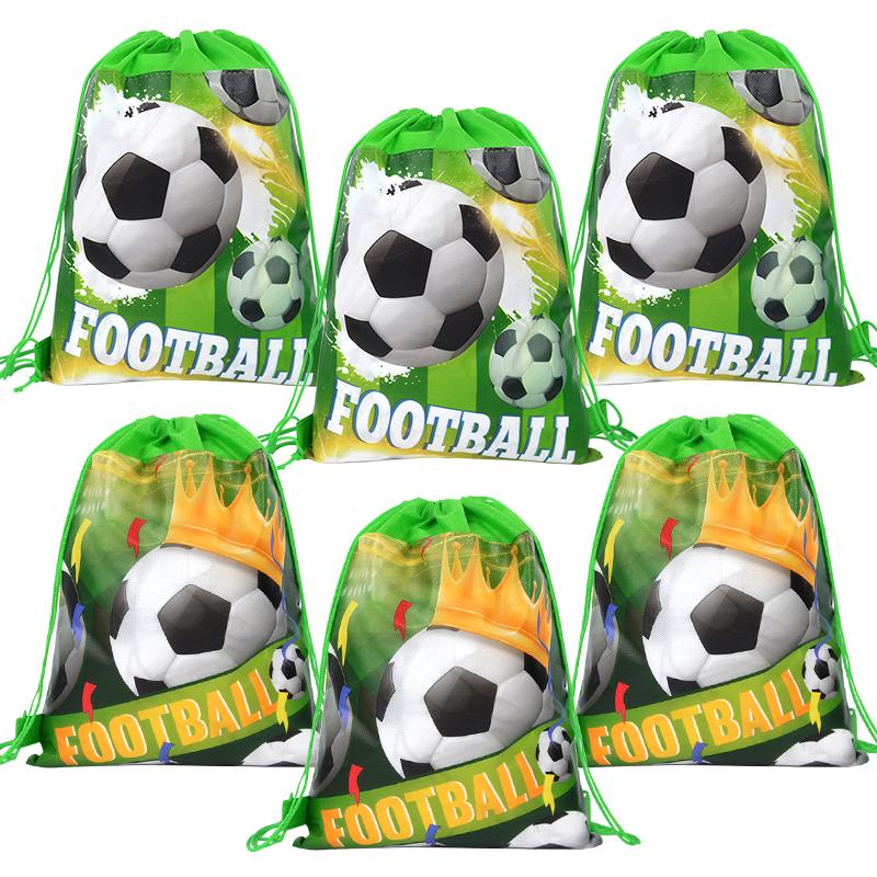 

10 шт. сувениры для футбольной вечеринки, сумки на шнурке, подарочный мешок для футбольного мяча, детская спортивная тема, украшения для дня рождения 10pcs