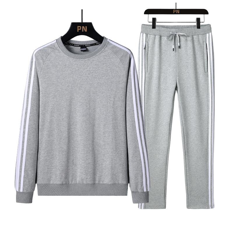 Costum Bumbac Bărbați Toamnă și Iarnă Casual Sport Lejer Oversized Hanorac și Pantaloni Set Două Piese