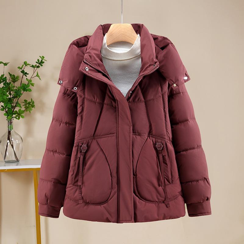 Plus size women's short hooded winter new cotton-padded jacket loose warm cotton-padded jacket top