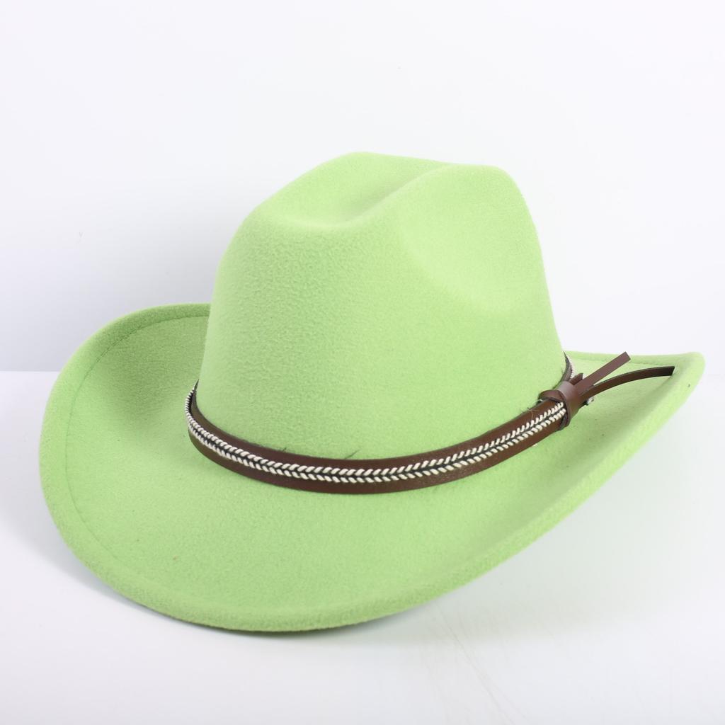 Beliebte europäische und amerikanische Mode OL-Stil einfarbiger Cowboyhut Herren und Damen High-End Zylinder Jazzhut Filzhut