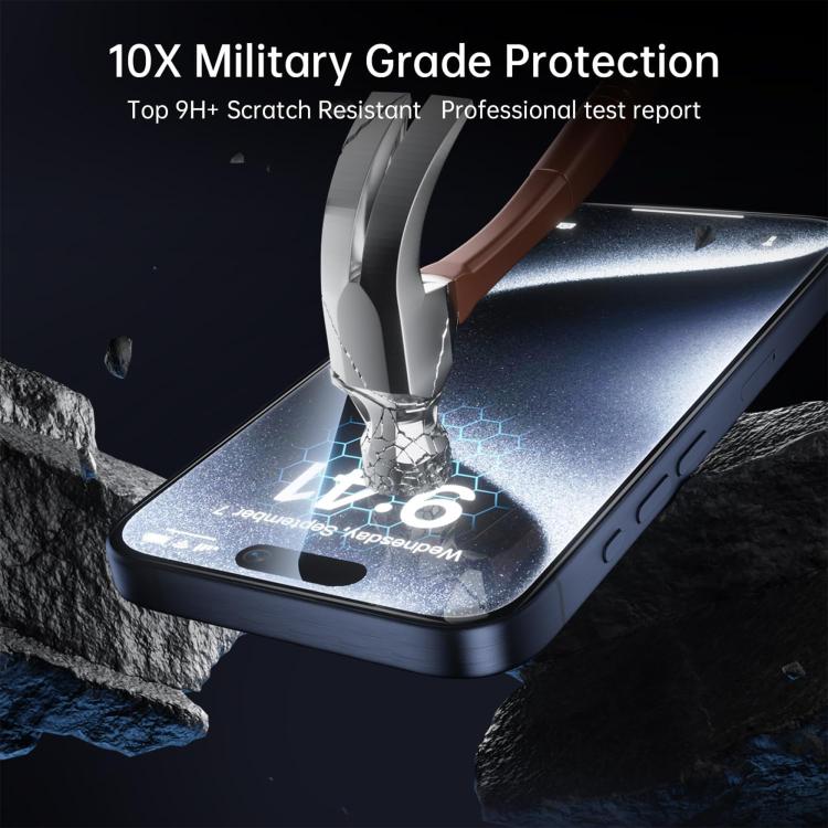 Kalebol High-Aluminum Screen-Printed Full-Coverage Anti-Fingerprint Black-Bordered HD Tempered Glass Film