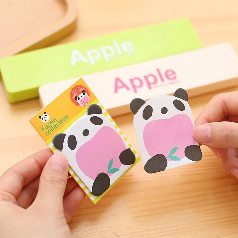 25Pcs Sticker Cute Animal Sticky Notes Notepad Memo Pads Panda Elephant Stationery Children Gifts School Office Supplies