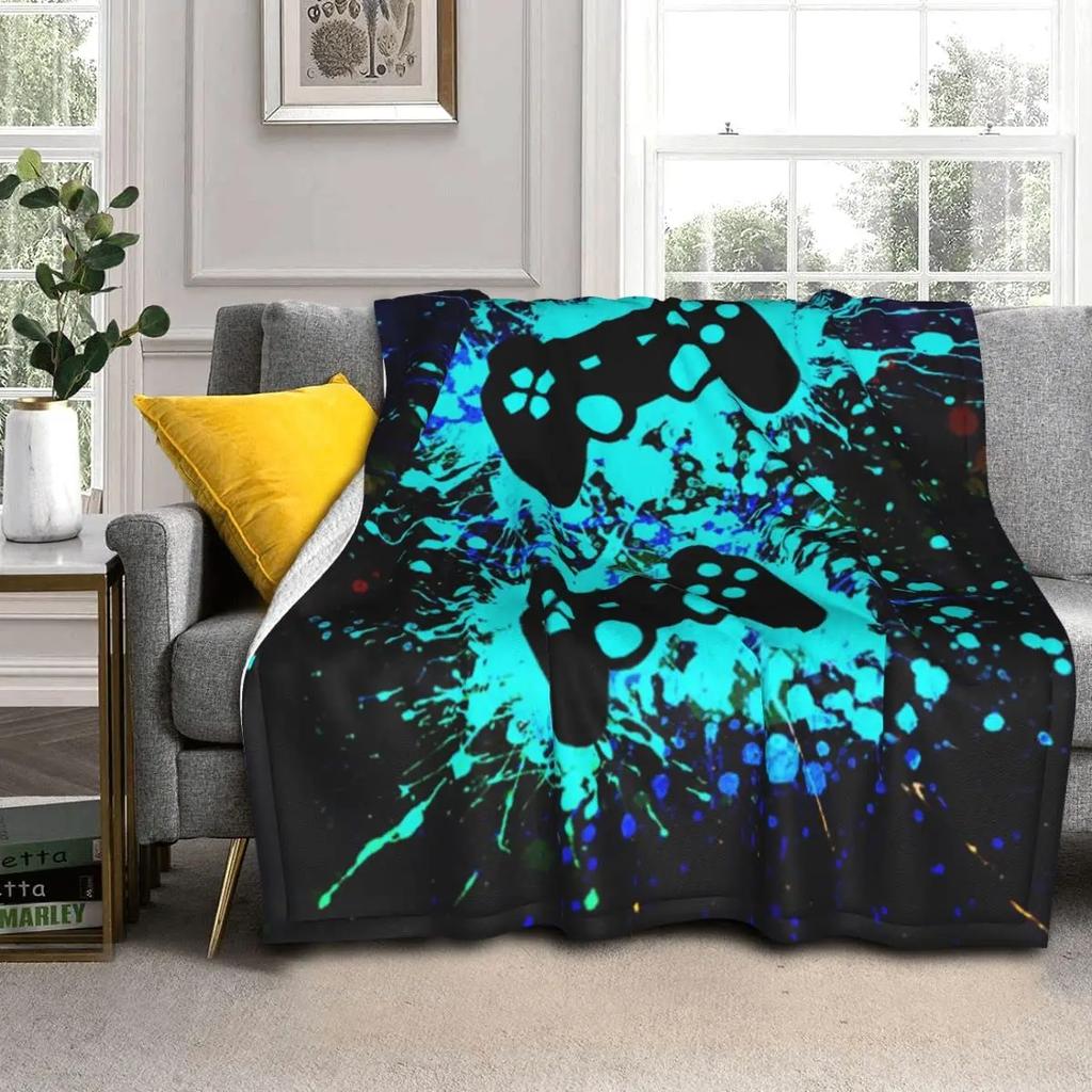 Gamepad Blanket Cool Game Gift For Boys Game Controller Blanket Gaming Video Game Soft Flannel Throw Blankets For Couch For Kids