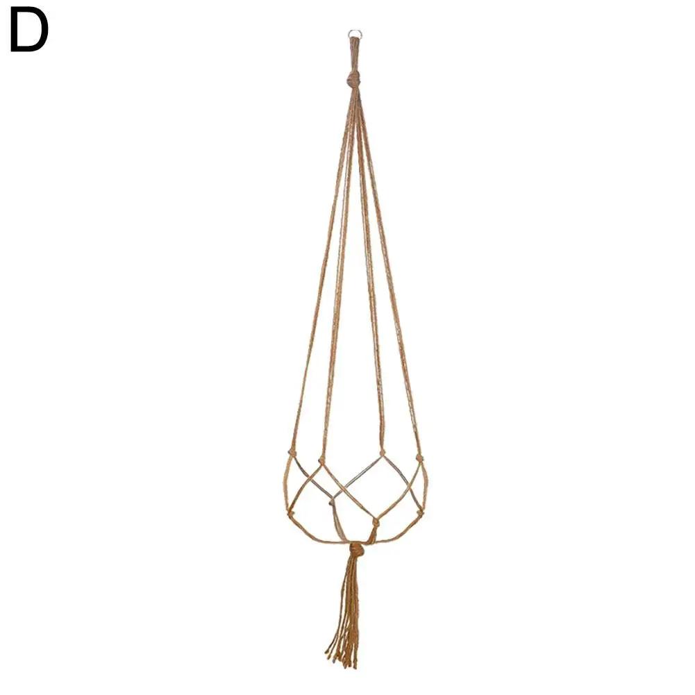 

Handmade Flower Pot Net Bag Braided Home Vintage Decor Plant Hanging Plant Rope Pot Garden Knotted Tray Basket Hanger G9F6
