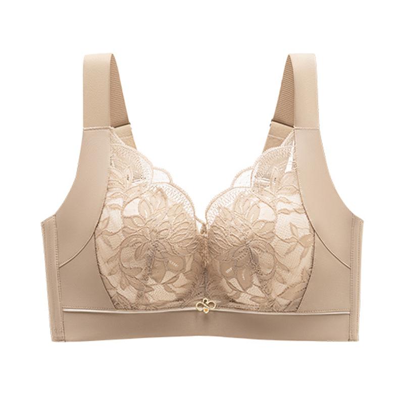 Thin No-rims Plus-size Bra for Women Adjustable Push-up Anti-sagging Bra for Large Breasts