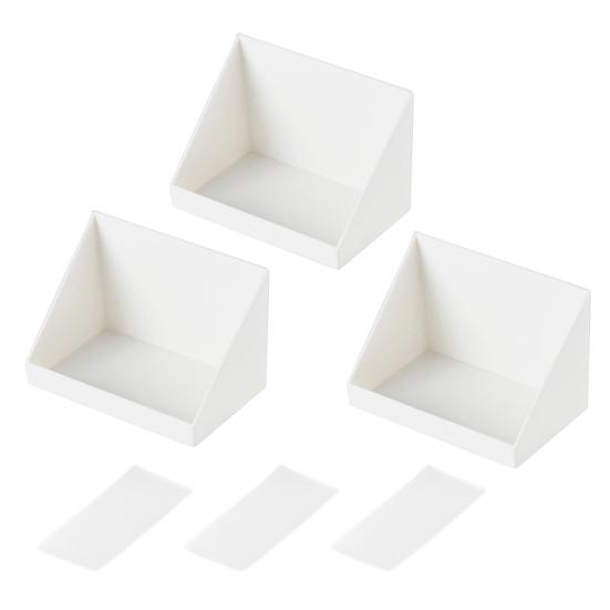 

1/2/3 шт. настенный органайзер для хранения вещей прозрачный ящик для хранения прочный несущий легко устанавливаемый органайзер для полок в ванной комнате 3pcs белый