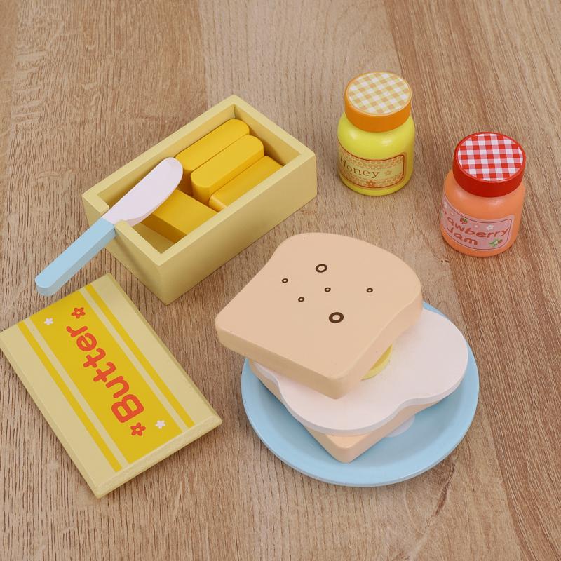 Wooden Kitchen Pretend Play Toy Simulation Wooden Toaster Machine Baby Early Learning Educational Toys