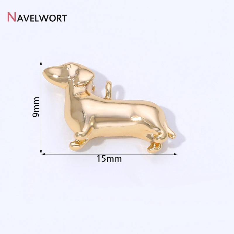 14K Gold Plated Brass Metal Dog Charms Pendant Animal Charms Pendant DIY Bracelet Necklace Making Accessories Jewelry Materials