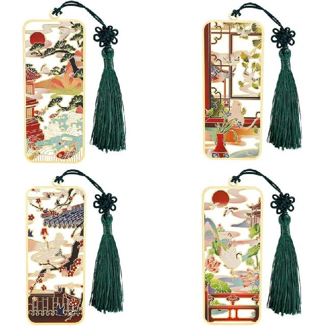 Chinese Style Bookmark for Book Lovers -Brass Metal Material Retro Style Hollowing Rrocess A Gift for Readers (cat)