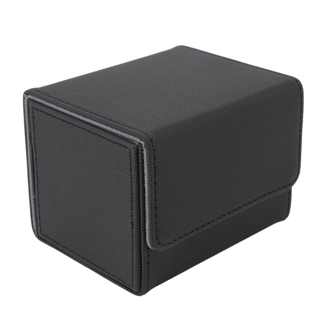 Trading Card Storage Box Magnetic Closure PU Leather Card Storage Case Holds 120 Single Sleeved Cards for Game Sport