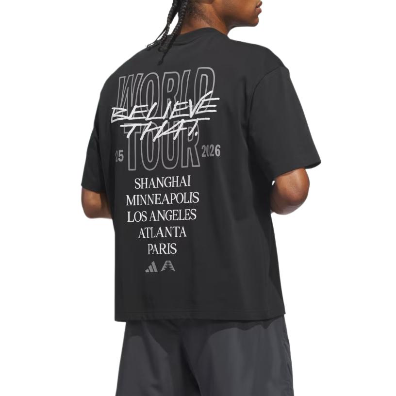Adidas T Shirts Men's Black Crew Neck Moderate KG8172